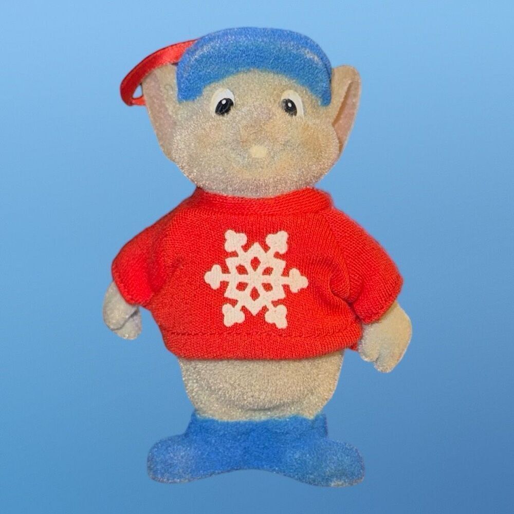 Vintage 1990 Disney Rescuers Miss Bianca Bernard Flock Christmas Ornaments B13 - Picture 3 of 15